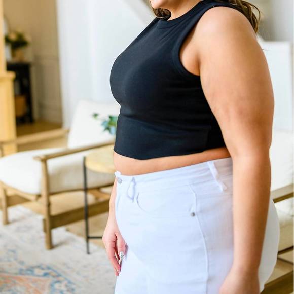 NEW WHITE BIRCH best friends cropped tank in black - Picture 3 of 5